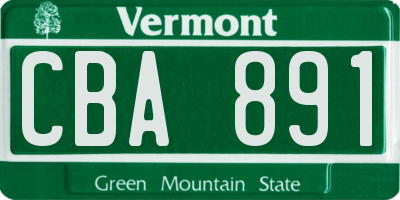 VT license plate CBA891