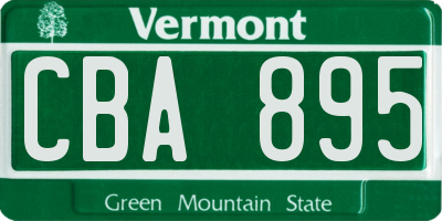 VT license plate CBA895