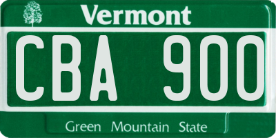 VT license plate CBA900