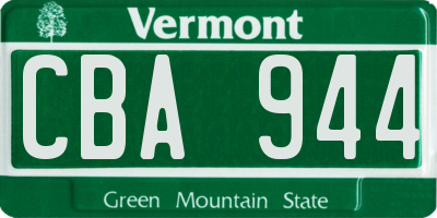 VT license plate CBA944