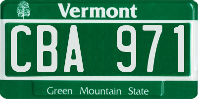 VT license plate CBA971
