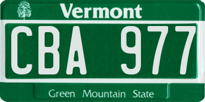 VT license plate CBA977