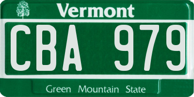 VT license plate CBA979