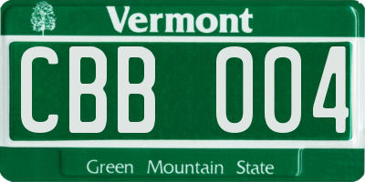 VT license plate CBB004