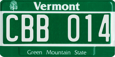 VT license plate CBB014