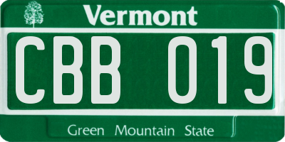 VT license plate CBB019