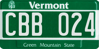 VT license plate CBB024