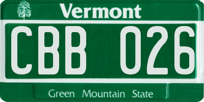 VT license plate CBB026