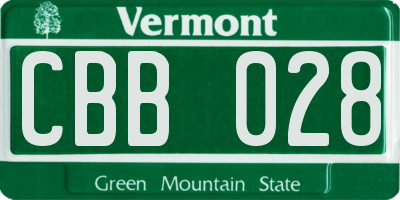 VT license plate CBB028