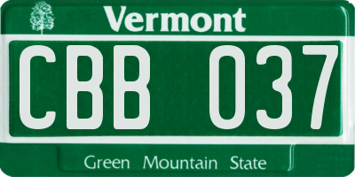 VT license plate CBB037