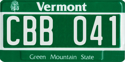 VT license plate CBB041