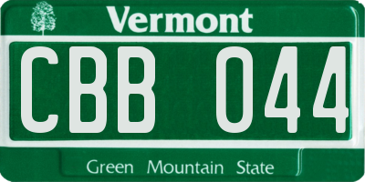 VT license plate CBB044