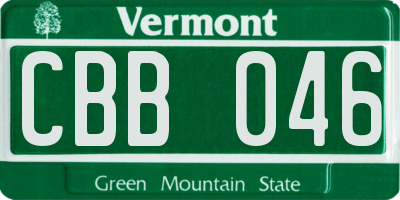 VT license plate CBB046