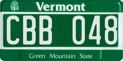 VT license plate CBB048