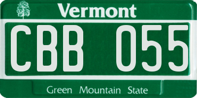 VT license plate CBB055