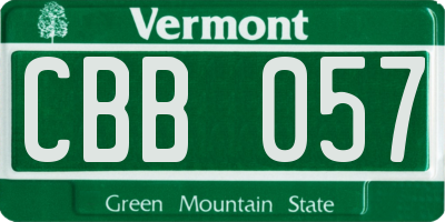 VT license plate CBB057