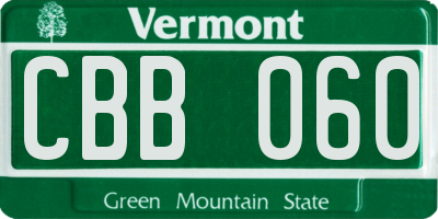 VT license plate CBB060