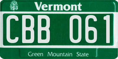 VT license plate CBB061