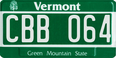 VT license plate CBB064