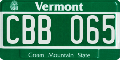 VT license plate CBB065