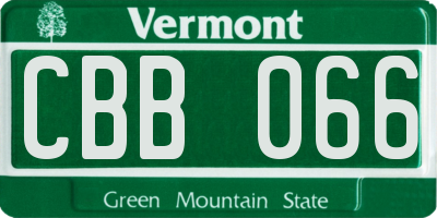 VT license plate CBB066