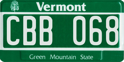 VT license plate CBB068