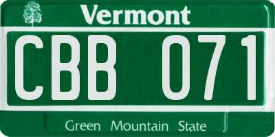 VT license plate CBB071