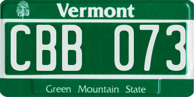 VT license plate CBB073