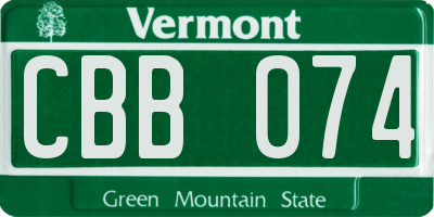 VT license plate CBB074
