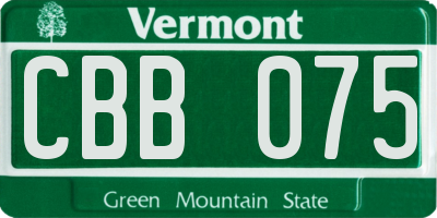 VT license plate CBB075
