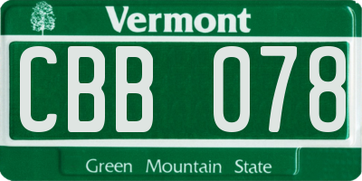 VT license plate CBB078