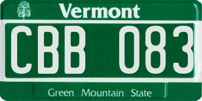 VT license plate CBB083