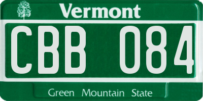 VT license plate CBB084