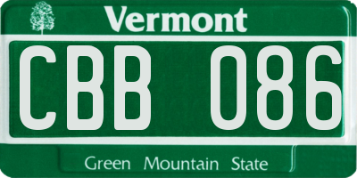 VT license plate CBB086