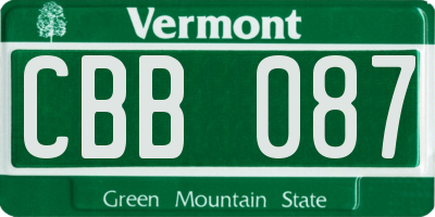VT license plate CBB087