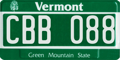 VT license plate CBB088