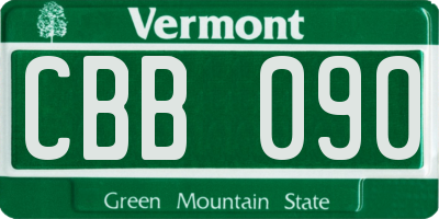 VT license plate CBB090