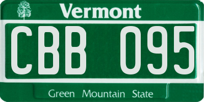 VT license plate CBB095