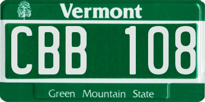 VT license plate CBB108