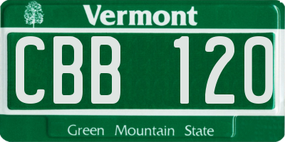 VT license plate CBB120