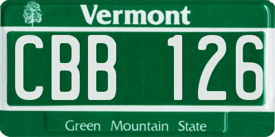 VT license plate CBB126