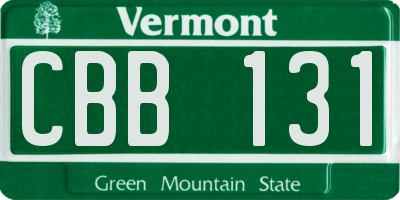 VT license plate CBB131
