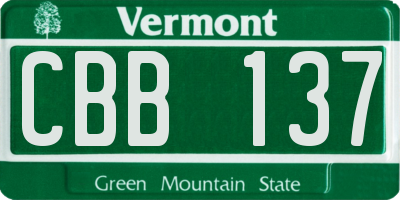 VT license plate CBB137