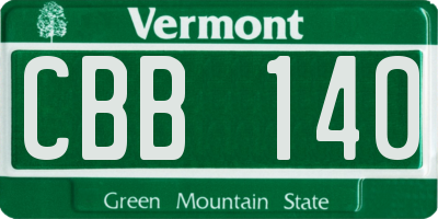 VT license plate CBB140