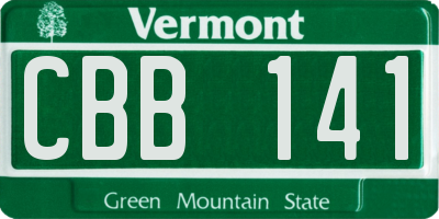 VT license plate CBB141