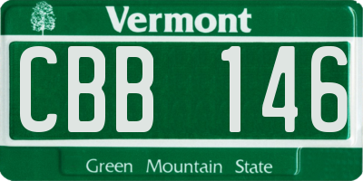 VT license plate CBB146