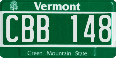 VT license plate CBB148