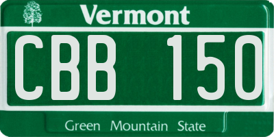 VT license plate CBB150