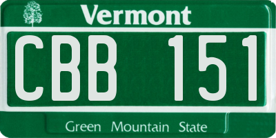 VT license plate CBB151
