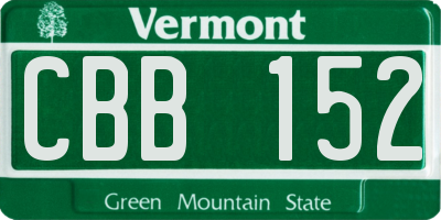 VT license plate CBB152
